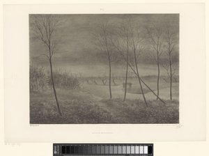 Landschap bij nacht door Alexander Ver Huell (signed by artist)