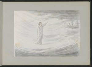 Christus loopt over het water door Alexander Ver Huell