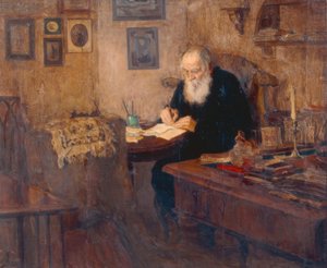 Portret van de Schrijver Leo N. Tolstoj door Alexander Viktorowitsch Morawow