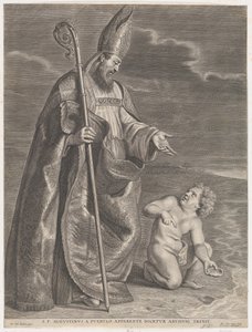 Sint Augustinus, verschijnend aan een kind op een strand, ca. 1662-95 door Alexander Voet