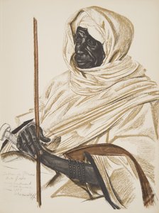 Aim Gabo, Sultan van Birao, uit Tekeningen en Schilderijen van Afrika, uitgevoerd tijdens de Citroen Centraal Afrika expeditie, tweede missie Haardt Audouin-Dubreuil, uitgegeven Parijs, 1927 door Alexander Yakovlev