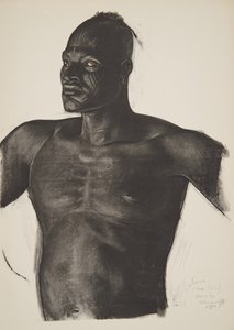 Sara de Spoorzoeker (Bahr Ouandja), uit Tekeningen en Schilderijen van Afrika, uitgevoerd tijdens de Citroen Centraal Afrika expeditie, tweede missie Haardt Audouin-Dubreuil, uitgegeven Parijs, 1927