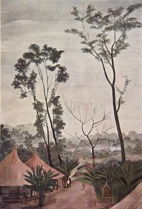 Een Dorp in de Oubangui - Chari, uit Tekeningen en Schilderijen van Afrika, uitgevoerd tijdens de Citroen Centraal Afrika expeditie, tweede missie Haardt Audouin-Dubreuil, uitgegeven Parijs, 1927 door Alexander Yakovlev