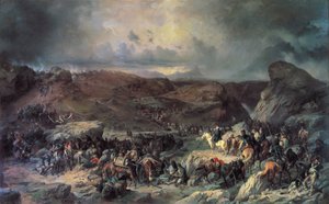 Leger van Alexander Suvorov steekt de St Gotthardpas over, september 1799, 19e eeuw
