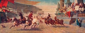 Een Romeinse wagenrace, c1882