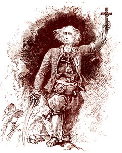Een Chouan priester. Royalistische opstand in Bretagne. Eind 19e eeuw (Gravure) door Alexandre (1850 1888) Ferdinandus