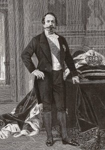 Portret van Napoleon III, keizer van de Fransen - gravure naar het schilderij van Alessandro Cabanel door after Alexandre Cabanel
