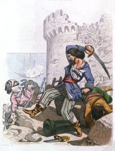 Grammont, Franse piraat, ca. 1850 door Alexandre (after) Debelle