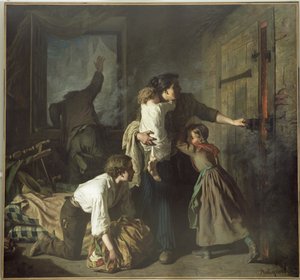 De brand, 1850 door Alexandre Antigna