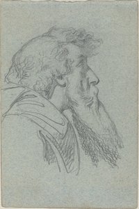 Behaarde man die omhoog kijkt / Geklede figuur met opgeheven armen door Alexandre Bida