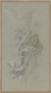 Draperiestudie voor Een Engel die God de Vader bijstaat, in Le Paradis Perdu door Alexandre Cabanel