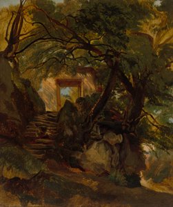 Trap in het park van Villa Chigi di Ariccia door Alexandre Calame