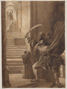 François I zwaaiend met een Zwaard