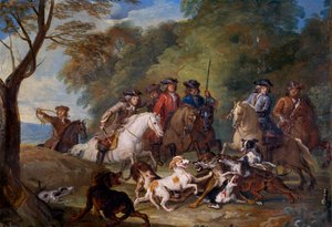 Studie voor De Wolvenjacht door Alexandre Francois Desportes