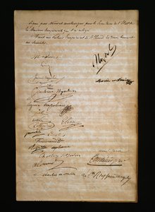 Laatste pagina van de huwelijksakte tussen Marie Louise van Oostenrijk of Maria Luigia van Parma (1791-1847) en Napoleon Bonaparte (1769-1821)