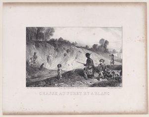 Jacht op een Fret met Blanks, uit de serie Jachtscènes, 1829