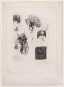 Blad met schetsen, 1833-38 door Alexandre Gabriel Decamps