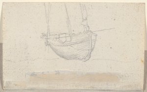 Uitzicht op een stad (verso: schip) door Alexandre Gabriel Decamps