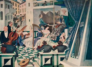 Detail van Muurschildering in een Concertzaal in een Privé Huis, ca. 1927 door Alexandre Jacovleff