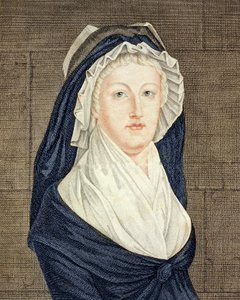 Marie Antoinette (1755-93) in de Concierge, naar een schilderij van Alexandre Kucharski (1741-1819) - Portret van koningin Marie Antoinette (1755-1793) in de Concierge gravure naar het schilderij van Alexandre Kucharski (1741-1819)