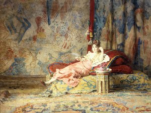 Haremschoonheid, 1876 door Alexandre Louis Leloir