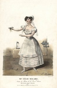 Danseres Miss Zelie Molard en Louise in Le Deserteur door Francois-Alexis Blache Jr., gechoreografeerd door Dauberval, Theatre de la Porte St. Martin door Alexandre Marie Colin