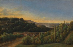 Uitzicht op Saint-Cloud, nabij de Seine door Alexandre Pau de Saint Martin