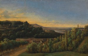 Uitzicht op Saint-Cloud, nabij de Seine door Alexandre Pau de St. Martin