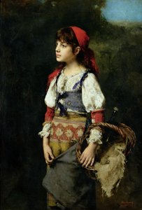 Een Mooi Boerenmeisje door Alexei Alexevich Harlamoff