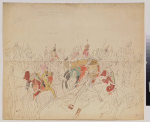 De Maharaja Sher Singh (1807-1843) van Punjab (India) en zijn hof