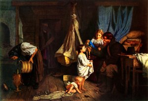 In een boerenkamer door Alexei Ivanovich Korzukhin