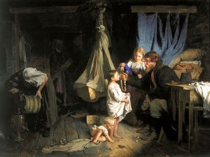Terugkeer uit de stad, 1870 door Alexei Ivanovich Korzukhin