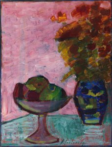 Stilleven met fruitschaal en bloemenvaas, ca. 1932