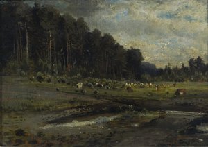 Elk Eiland in Sokolniki door Alexei Kondratyevich Savrasov