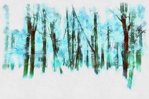 Winter in het bos,2020,(gemengde techniek)