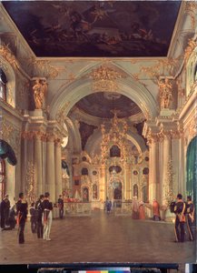 Interieur van de grote kerk in het Winterpaleis