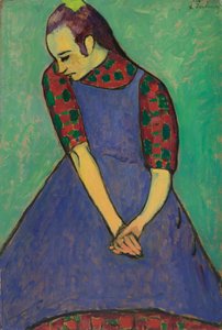 Blauw schort, 1909 door Alexej von Jawlensky
