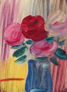 Bloemen in Blauwe Vaas door Alexej von Jawlensky