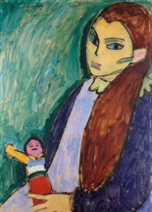 Meisje met Pop, 1910 door Alexej von Jawlensky