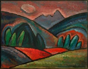 Landschap bij Oberstorf door Alexej von Jawlensky