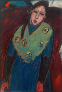 Meisje met groene stola door Alexej von Jawlensky