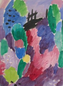 Rode weg, St. Prex. 1915 door Alexej von Jawlensky