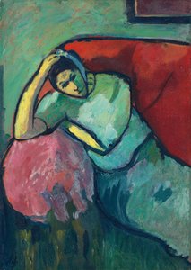 Zittende vrouw, 1909 door Alexej von Jawlensky