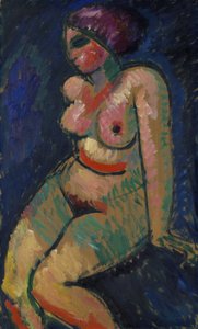 Zittende vrouwelijke naakt door Alexej von Jawlensky