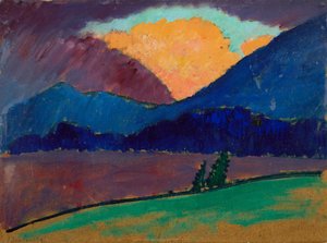 Zomeravond in Murnau door Alexej von Jawlensky