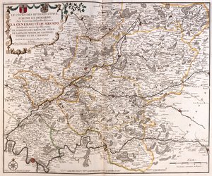 De rivier van de Oise, Aisne en Marne, Frankrijk - door A door Alexis Hubert Jaillot