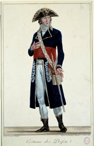 Een prefect in een blauw pak. Gravure door Alexis Chataignier (1772-1817)