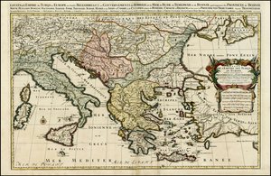 1692 kaart van het Turkse Rijk in Europa door Hubert Jaillot