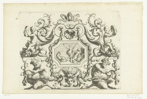Achthoekig paneel met Orpheus en Eurydice