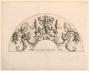 Waaierbladen, vijfde en zesde platen van de set, "Divers Desseins de grands Eventails, Encrans, et autres Ornamens, inventés et gravés par Nicolas Loire" door Alexis Loir